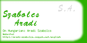 szabolcs aradi business card